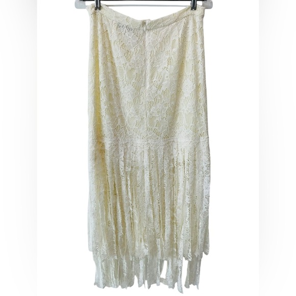 NWOT Alexis Ivory Lace Fringe Skirt Long Fairy Gypsy Boho Hi-Low Large $975💛 - Picture 4 of 8